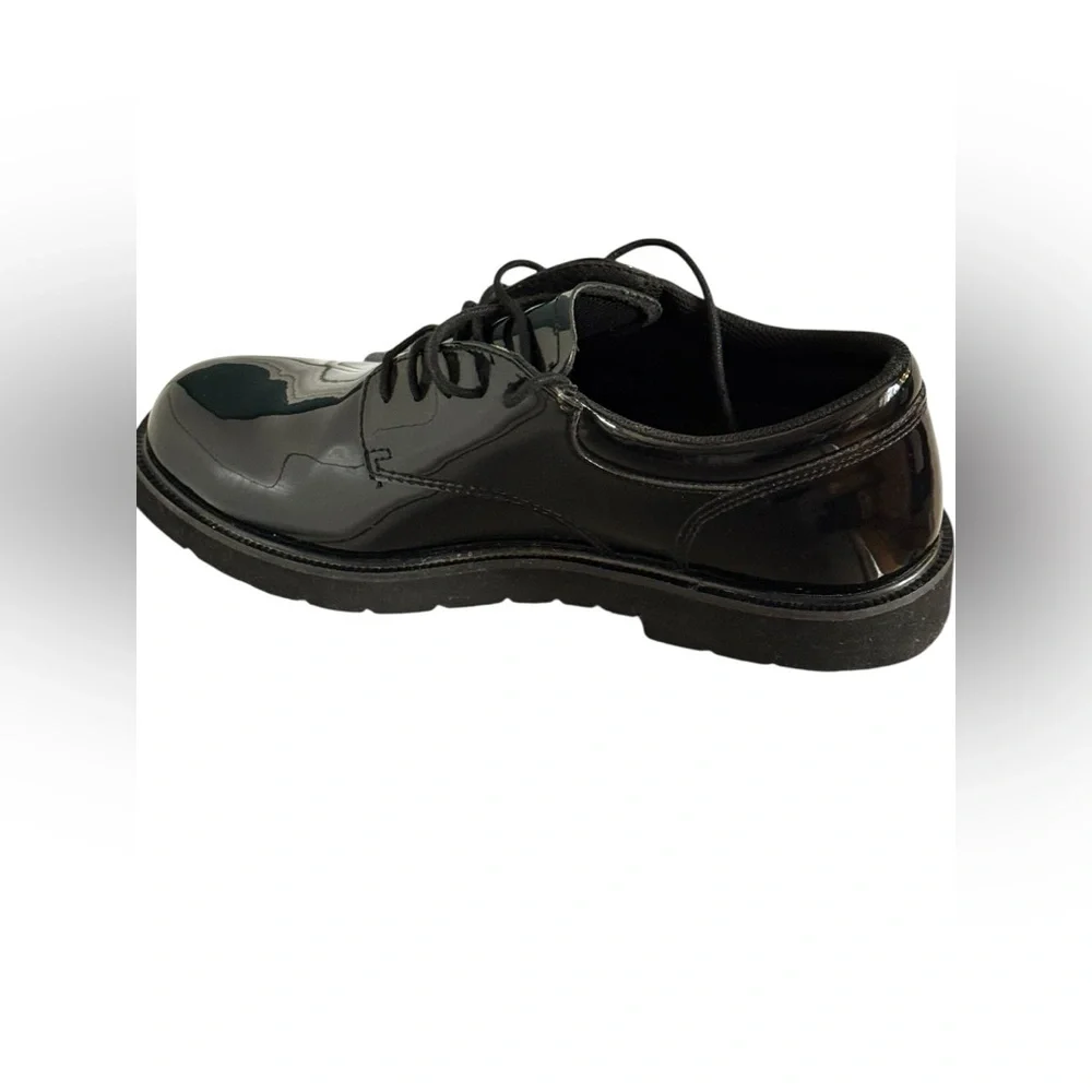 Bates Black High Gloss Uniform Dress‎ Oxford Lace Up Shoes E22141 Men’s SZ 10M